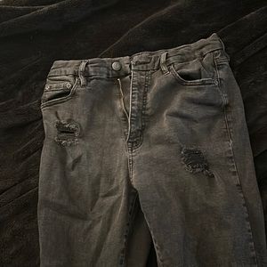 Distressed black jeans